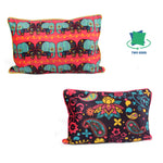 Load image into Gallery viewer, Paisley Elephant Both Sided Printed Velvet Rectagular Cushion Cover with Piping (Set of 2)