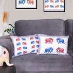 Load image into Gallery viewer, Both Side Block Print Elephant Cushion Cover Set of 2 ( 12 X 18 Inches )