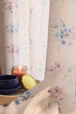 Load image into Gallery viewer, Linen Textured Sheer Curtains, Semi Transparent & Light Filtering Door Curtains with Tieback and Eyelets, Pack of 1