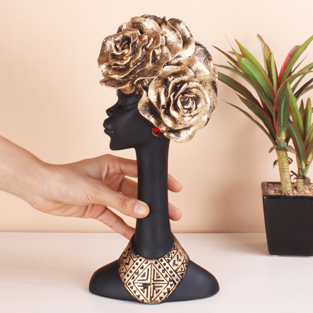 Resin African Female Face Nurturing and Empowering Décor