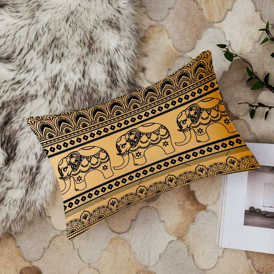 Soft Touch Luxurious Printed Cotton Canvas Rectangular Cushion Cover Set of 2