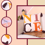 Load image into Gallery viewer, Hand Crafted Embroidered Bohemian Cushion Cover, Set of 1 (16 x16 inches/ 40x40 cm) 12