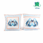 Load image into Gallery viewer, Both Side Block Print Peacock Cushion Cover Set of 2
