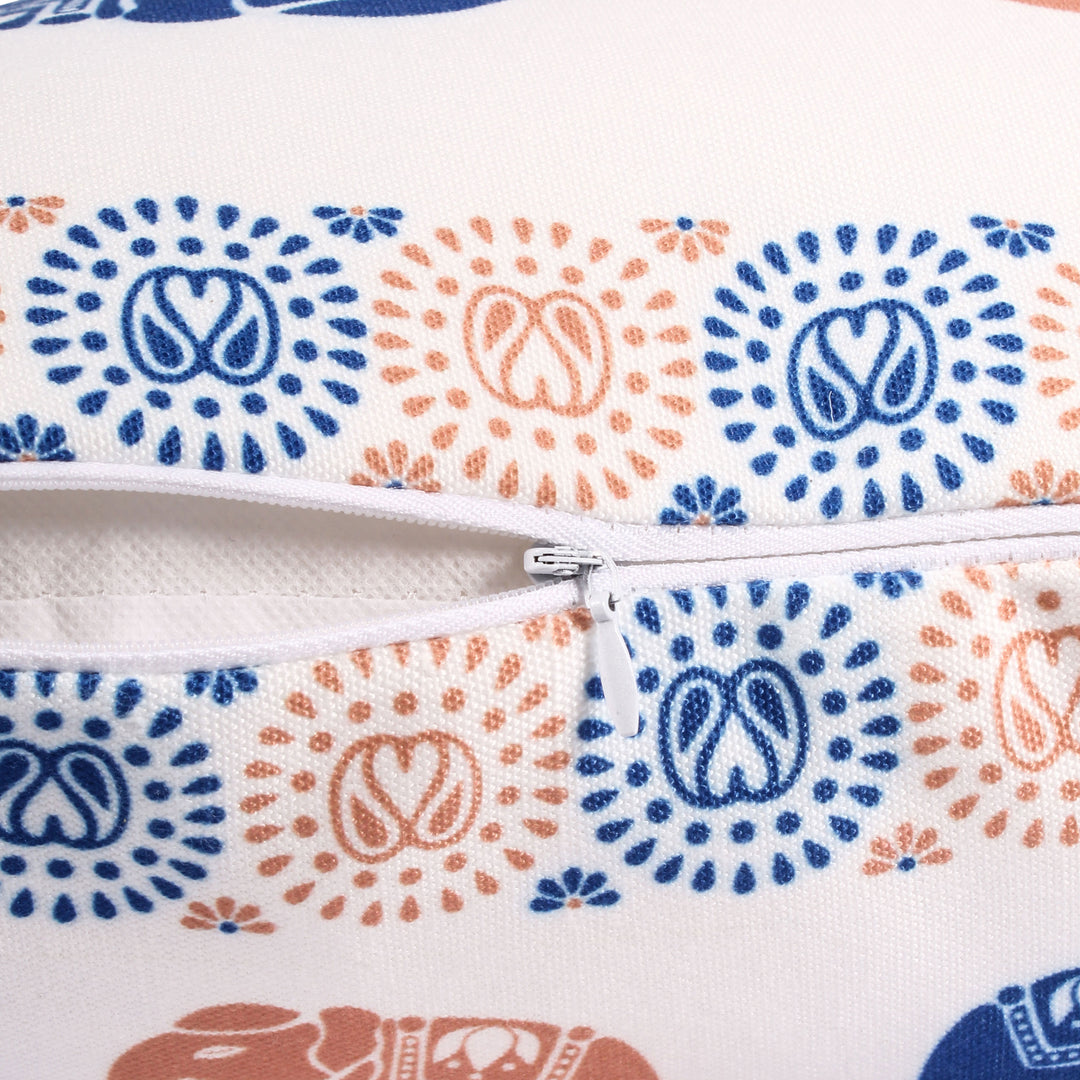 Both Side Block Print Elephant Cushion Cover Set of 2 ( 12 X 18 Inches )