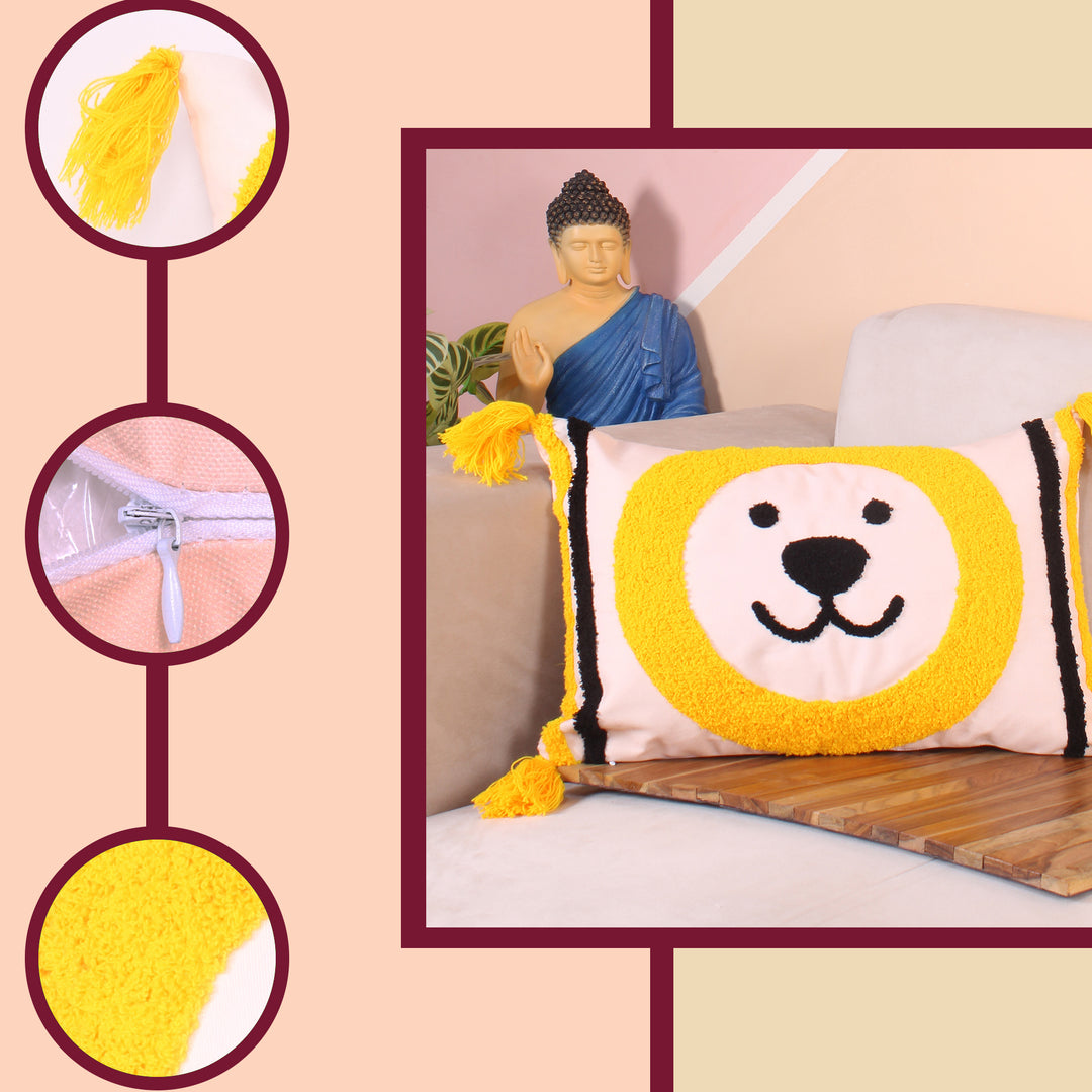 Hand Crafted Embroidered Bohemian Cushion Cover, Set of 1 (12 x18 inches/ 30x45 cm)