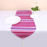 Load image into Gallery viewer, Aztec Purple Woven Fabric Table Runner with Tassel