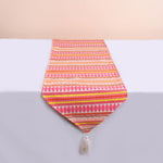 Load image into Gallery viewer, Aztec Orange Woven Fabric Table Runner with Tassel