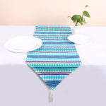 Load image into Gallery viewer, Aztec Blue Woven Fabric Table Runner with Tassel