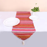 Load image into Gallery viewer, Aztec Red Woven Fabric Table Runner with Tassel

