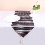 Load image into Gallery viewer, Aztec Black Woven Fabric Table Runner with Tassel
