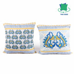 Load image into Gallery viewer, Both Side Block Print Peacock Cushion Cover Set of 5