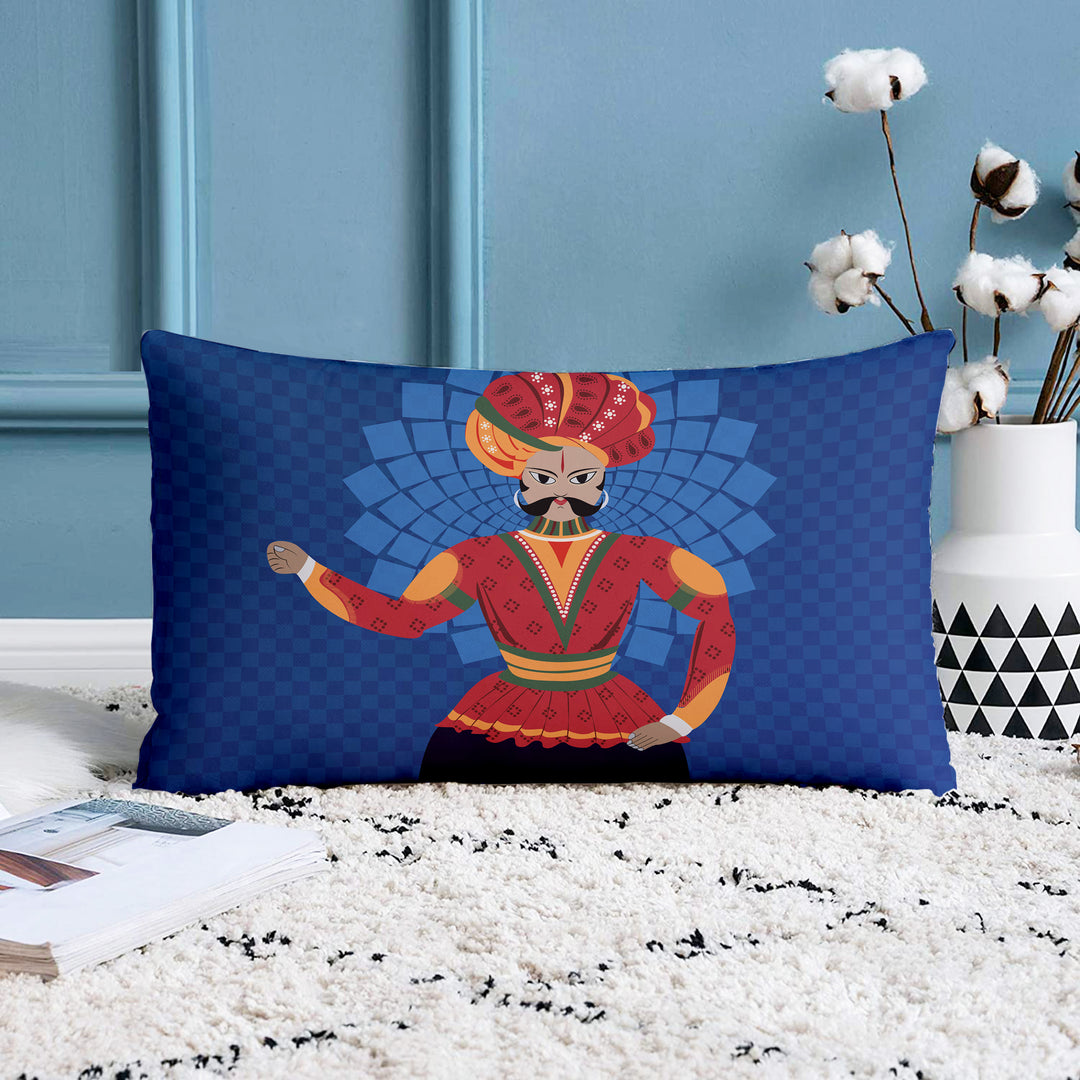 Soft Touch Luxurious Traditional Printed Cotton Canvas Rectangular Cushion Cover Set of 2