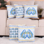 Load image into Gallery viewer, Both Side Block Print Peacock Cushion Cover Set of 5
