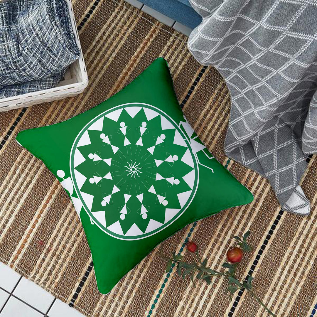 Traditional Printed Cotton Canvas Cushion Cover Set of 2