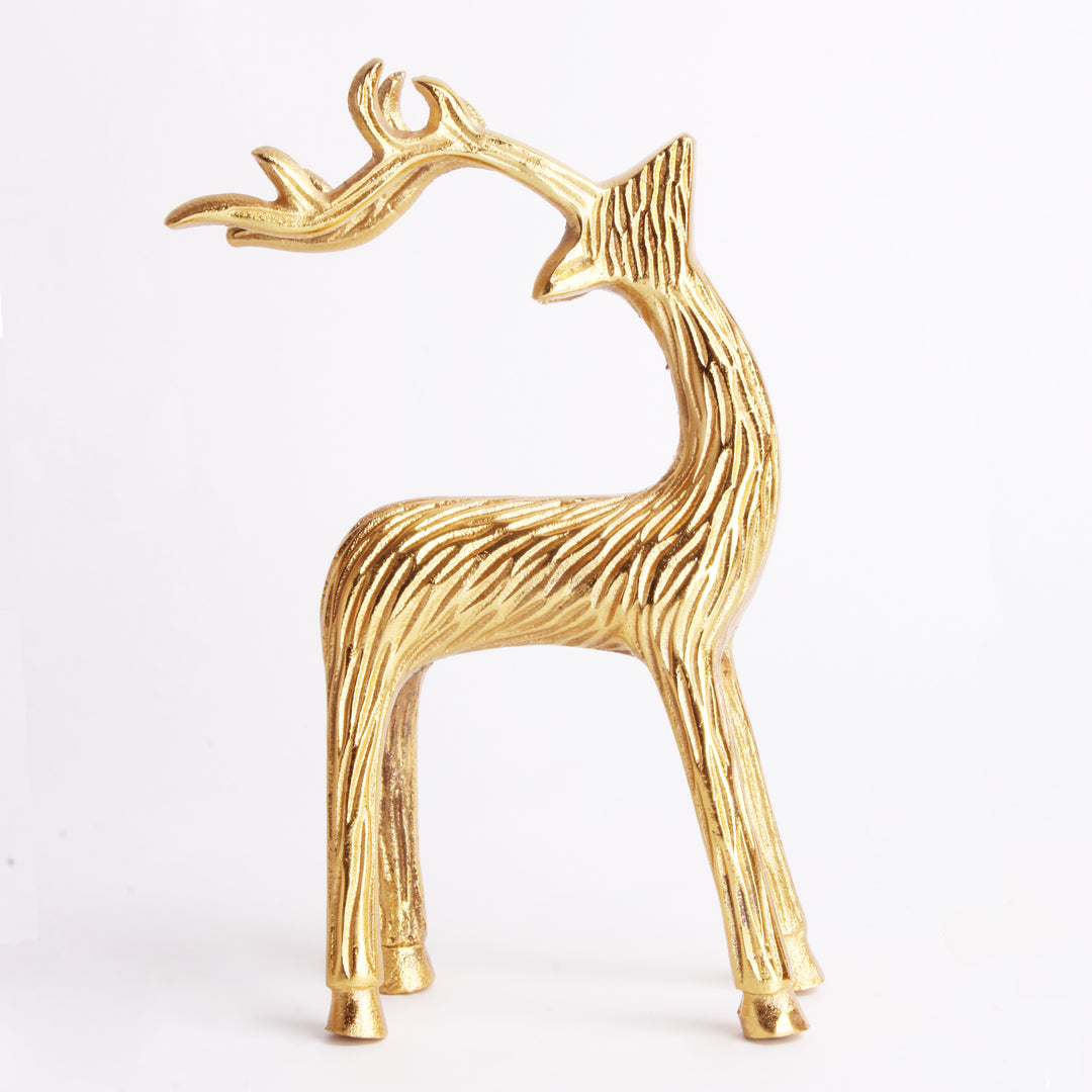 Metal Deer Antler Statue - Contemporary Wildlife Art Decor