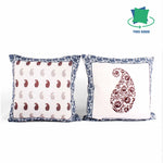 Load image into Gallery viewer, Both Side Block Print Spring Paisley Maroon Cushion Cover Set of 2