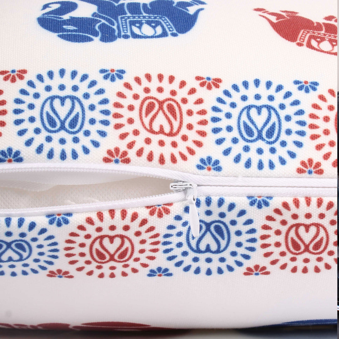 Both Side Block Print Elephant Cushion Cover Set of 5