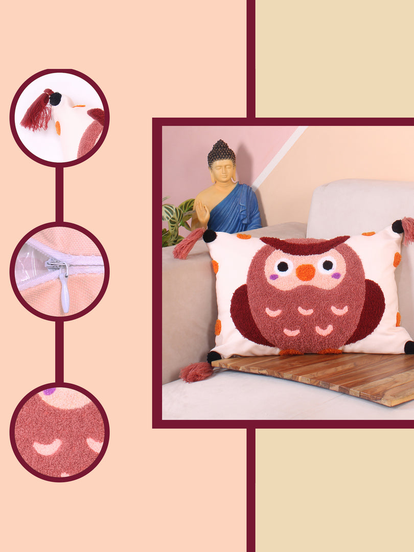 Hand Crafted Embroidered Bohemian Cushion Cover, Set of 1 (12 x18 inches/ 30x45 cm)