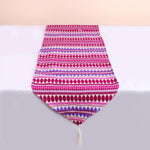 Load image into Gallery viewer, Aztec Purple Woven Fabric Table Runner with Tassel