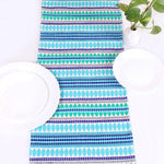 Load image into Gallery viewer, Aztec Blue Woven Fabric Table Runner with Tassel