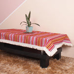 Load image into Gallery viewer, Aztec Red Woven Fabric Table Cover with Lace