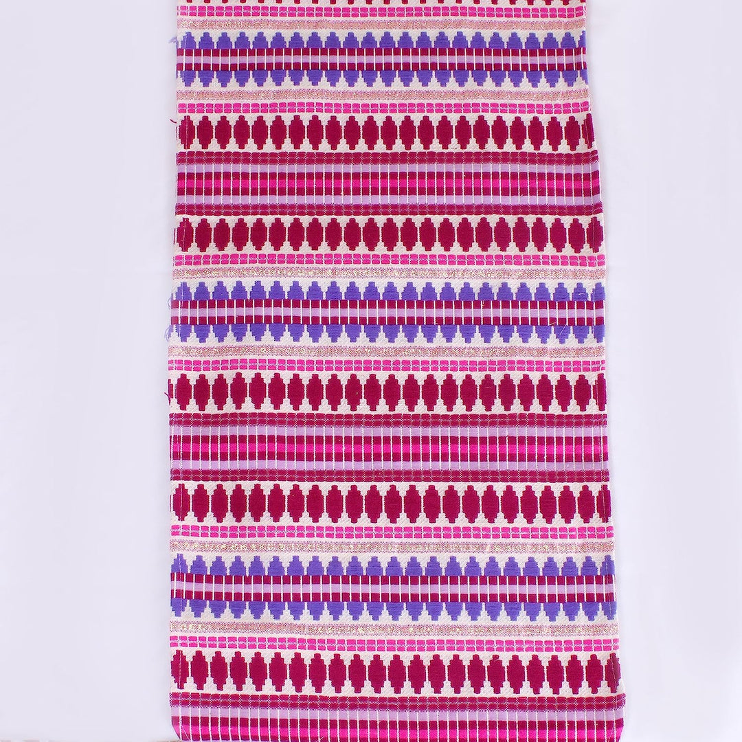Aztec Purple Woven Fabric Table Runner with Tassel