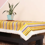 Load image into Gallery viewer, Aztec Yellow Woven Fabric Table Cover with Lace
