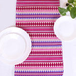 Load image into Gallery viewer, Aztec Purple Woven Fabric Table Runner with Tassel