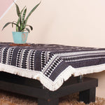 Load image into Gallery viewer, Aztec Black Woven Fabric Table Cover with Lace