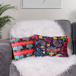 Load image into Gallery viewer, Paisley Elephant Both Sided Printed Velvet Rectagular Cushion Cover with Piping (Set of 2)