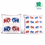 Load image into Gallery viewer, Both Side Block Print Elephant Cushion Cover Set of 5
