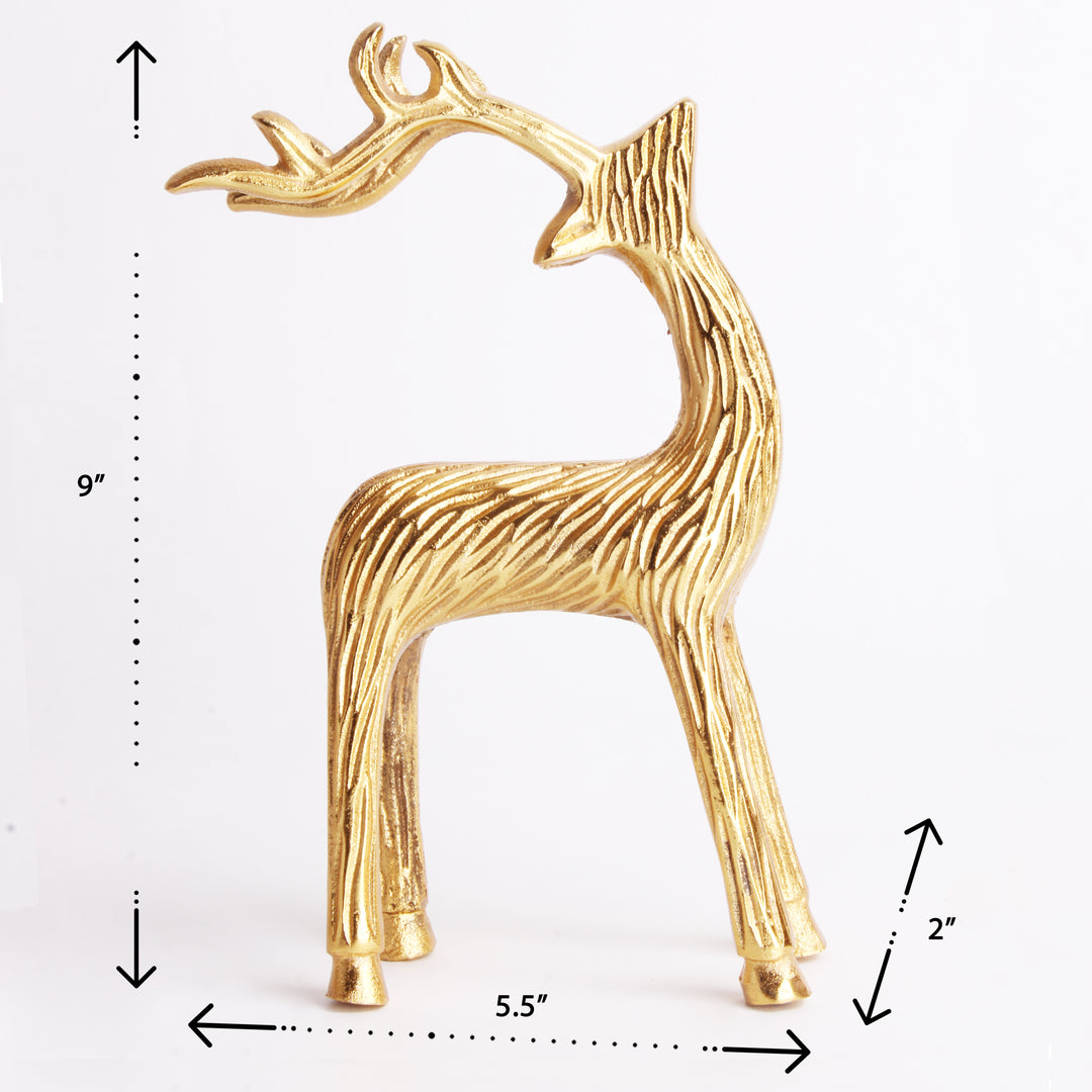Metal Deer Antler Statue - Contemporary Wildlife Art Decor