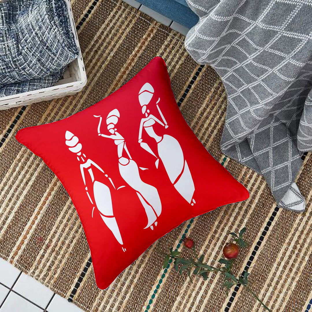 Traditional Printed Cotton Canvas Cushion Cover Set of 2