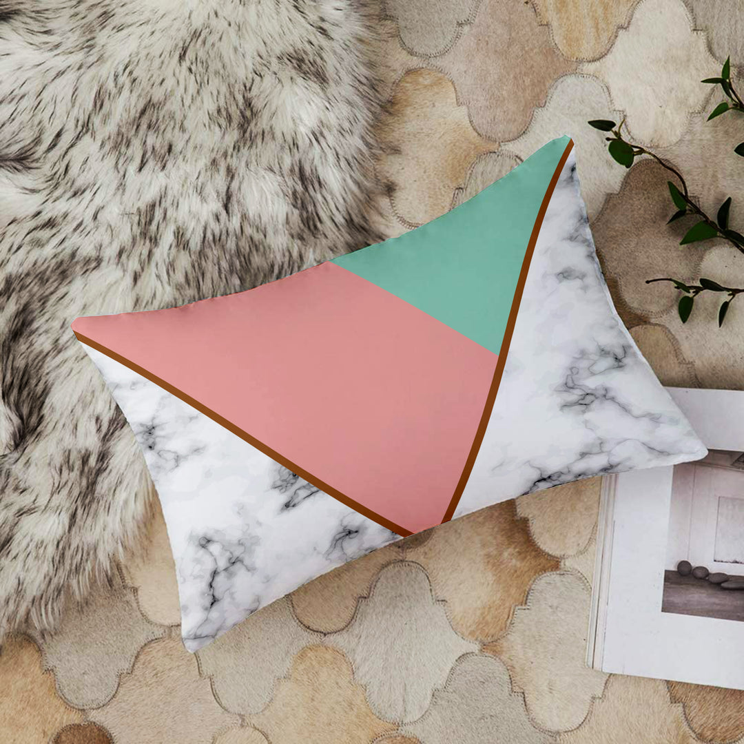 Geometrical Printed Cotton Canvas Rectangular Cushion Cover Set of 2