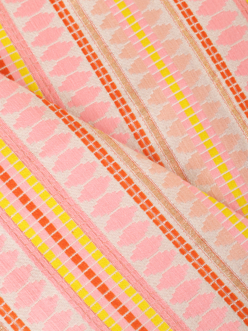 Pink Jacquard 1-Seater Sofa Cover