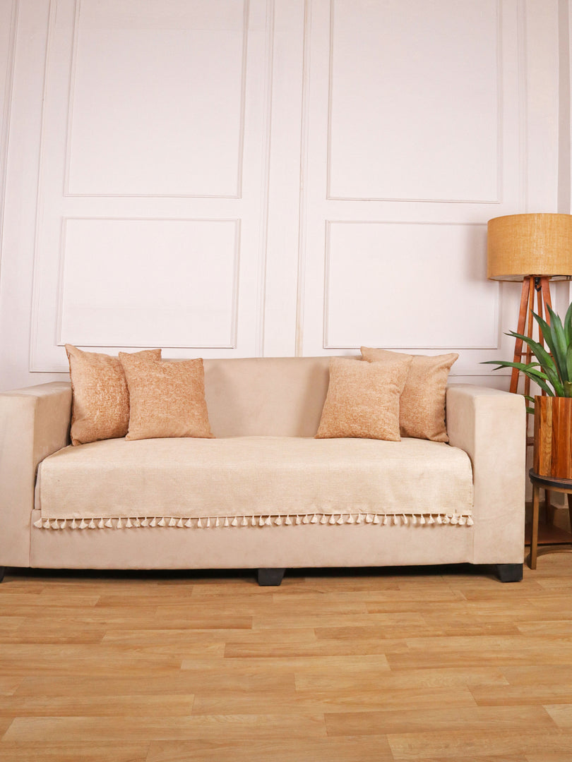 Jute Sofa Seat Cover – Beige, 48x30 Inch