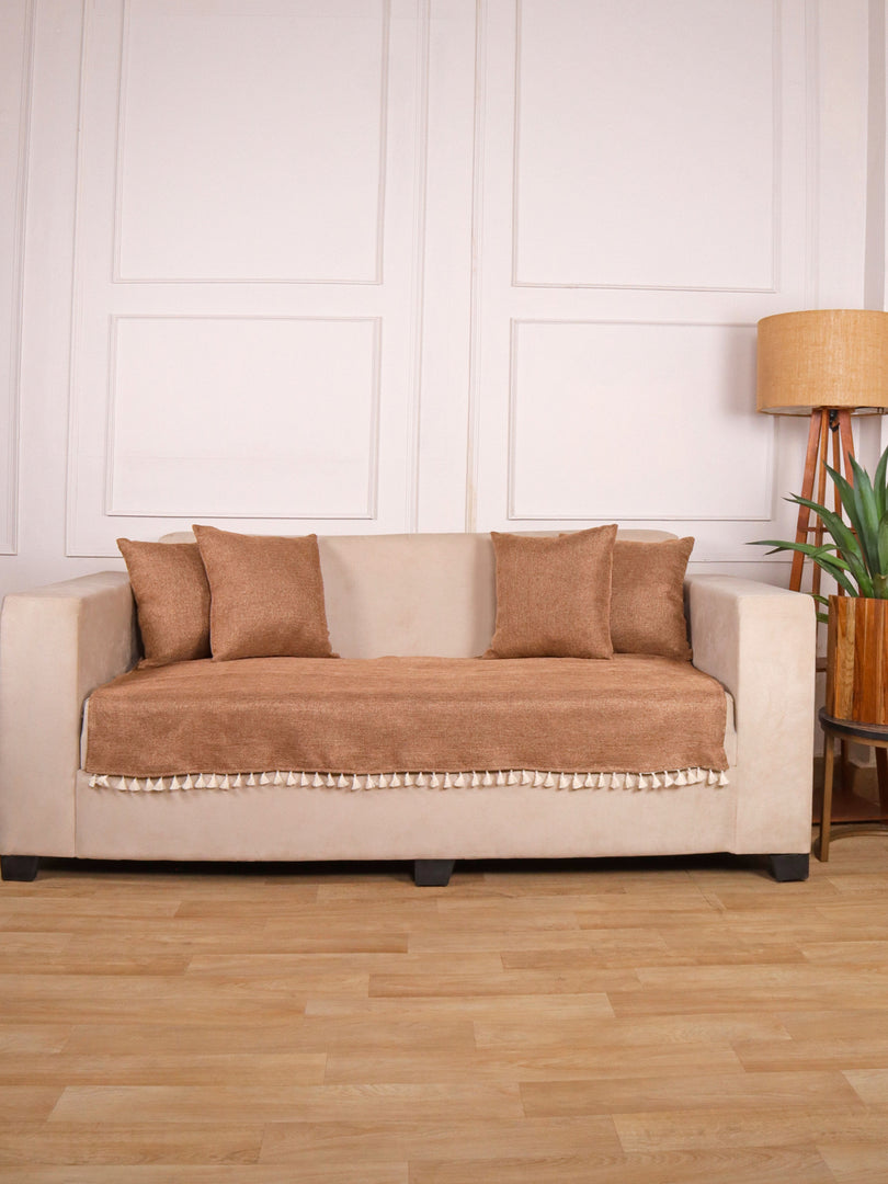 Jute Sofa Seat Cover – Brown, 48x30 Inch