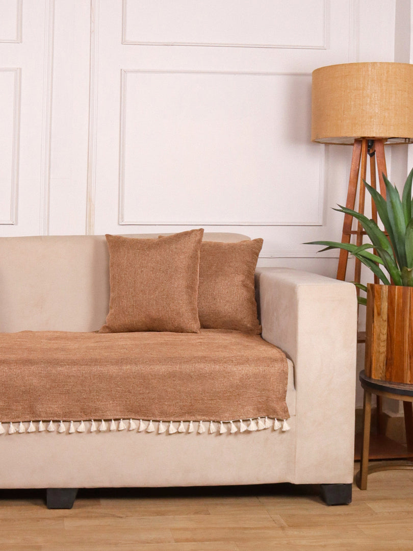 Jute Sofa Seat Cover – Brown, 48x30 Inch