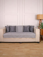 Load image into Gallery viewer, Jute Sofa Seat Cover – Grey, 48x60 Inch