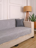 Load image into Gallery viewer, Jute Sofa Seat Cover – Grey, 48x60 Inch