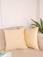 Load image into Gallery viewer, Chenille Cushion Covers Set of 2 – 16x16 Inches Soft Velvet-Feel Textured Covers for Sofa, Couch, Bed, Living Room, Home, Office & Lounge Decor – Durable & Machine Washable (Light Beige)
