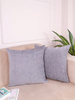 Load image into Gallery viewer, Chenille Cushion Covers Set of 2 – 12x12 Inches Soft Velvet-Feel Textured Covers for Sofa, Couch, Bed, Living Room, Home, Office & Lounge Decor – Durable & Machine Washable (Light Grey)