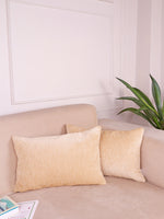 Load image into Gallery viewer, Chenille Cushion Covers Set of 2 – 12x18 Inches Soft Velvet-Feel Textured Covers for Sofa, Couch, Bed, Living Room, Home, Office & Lounge Decor – Durable & Machine Washable (Light Beige)