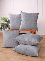 Load image into Gallery viewer, Chenille Cushion Covers Set of 2 – 16x16 Inches Soft Velvet-Feel Textured Covers for Sofa, Couch, Bed, Living Room, Home, Office & Lounge Decor – Durable & Machine Washable (Light Grey)