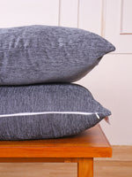 Load image into Gallery viewer, Chenille Cushion Covers Set of 5 – 16x16 Inches Soft Velvet-Feel Textured Covers for Sofa, Couch, Bed, Living Room, Home, Office & Lounge Decor – Durable & Machine Washable (Dark Grey)