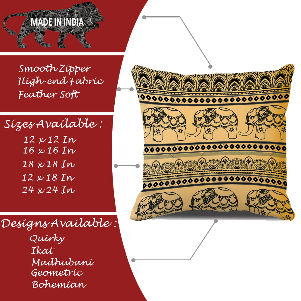 Soft Touch Luxurious Printed Cotton Canvas Cushion Cover Set of 2