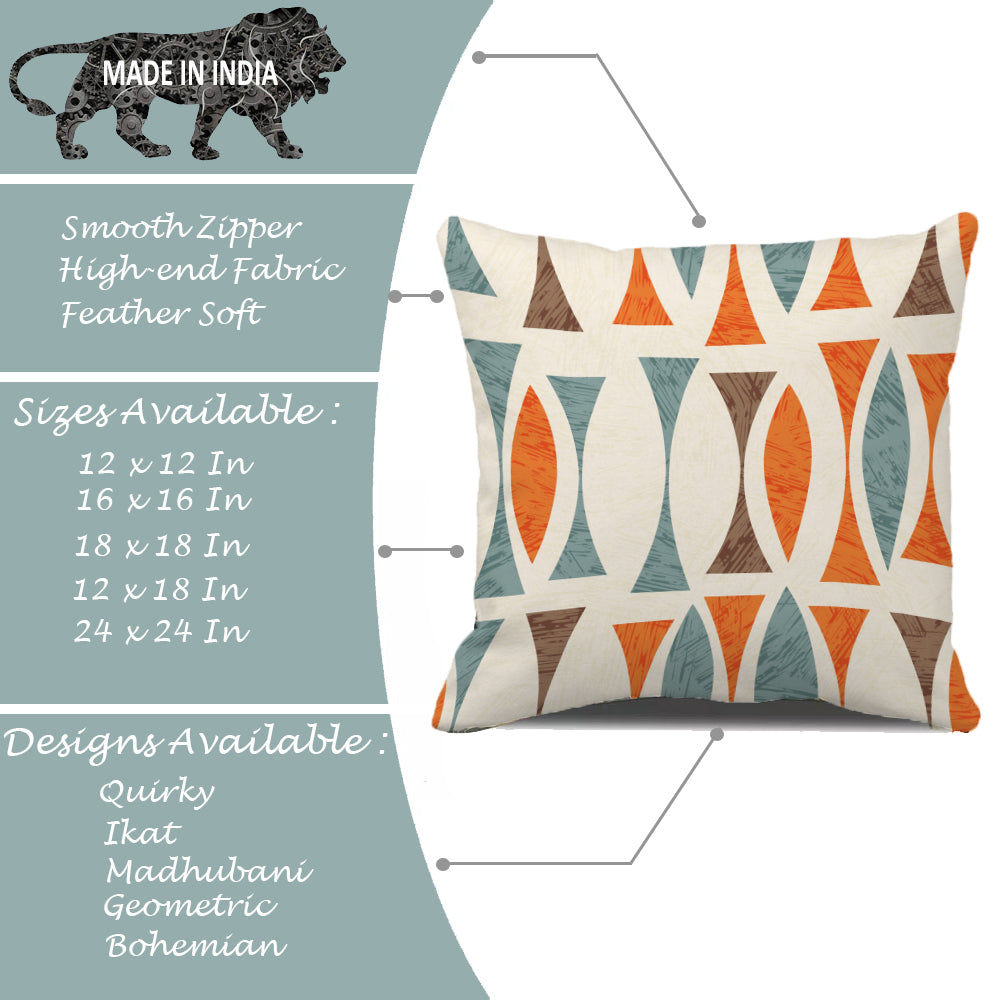 Soft Touch Luxurious Printed Cotton Canvas Cushion Cover Set of 2