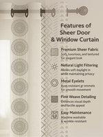 Load image into Gallery viewer, Set of 3 Door Curtains | 2 Geometric Printed + 1 Solid Sheer for Bedroom Living room | Olive