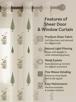 Load image into Gallery viewer, Set of 3 Window Curtains | 2 Geometric Printed + 1 Solid Sheer for Bedroom Living room | Olive