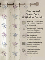 Load image into Gallery viewer, Set of 3 Door Curtains | 2 Geometric Printed + 1 Solid Sheer for Bedroom Living room | Olive